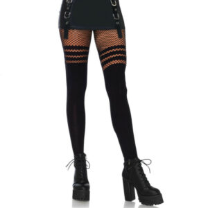 Leg Avenue Hosiery-Nahtlose Strumpfhose mit Netzstreifen, Einheitsgröße