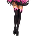 Leg Avenue Hosiery-Strümpfe bis zum Oberschenkel aus Nylon mit Bördel-Rosa · Sexy Damen-Dessous