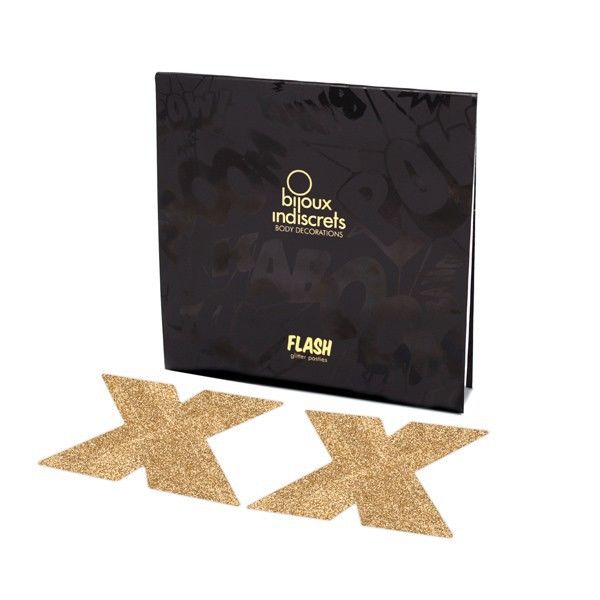 Bijoux Flash Collection-Indiscrets Flash Cross Gold Abdeckung · Sexy Damen-Dessous (Bild 3)