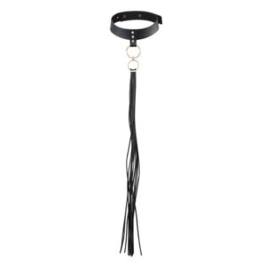Bijoux Maze-Choker mit Fransen Schwarz-Polyurethan