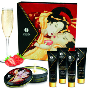 Shunga Kits-Geheimnis Geisha Kit Erdbeeren und Cava · Süßigkeiten & Geschenke