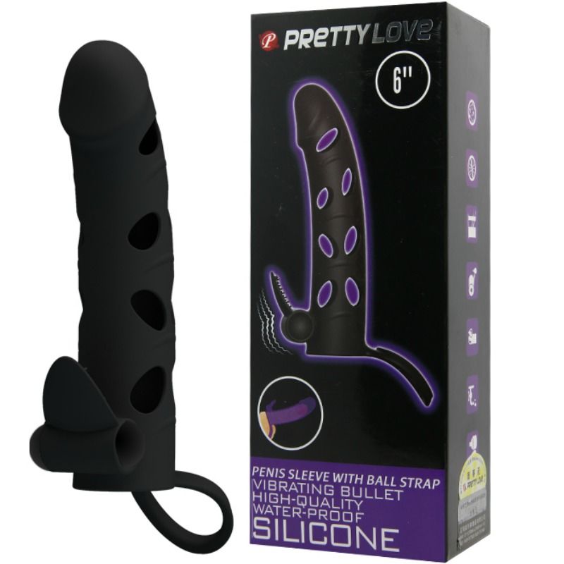 For Him-Penishülle Silikon mit Vibration 15.2 Cm-Waterproof · Sextoys (Bild 3)