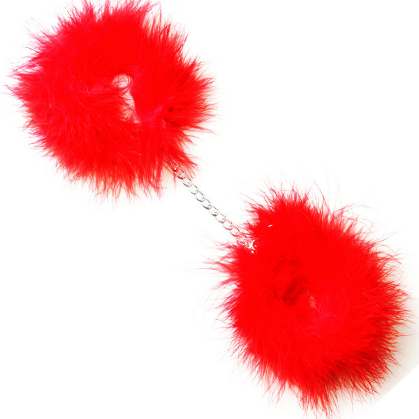 Secretplay 100% Fetish-Handschellen mit Marabou Rot-Metal · Sextoys (Bild 4)