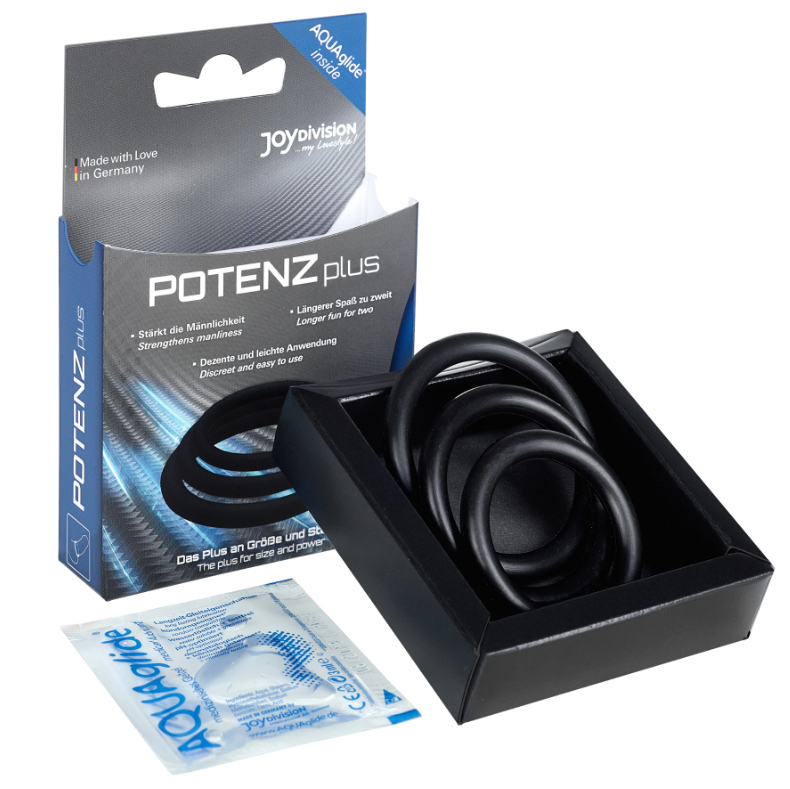 Joydivision Potenzduo-Mehr 3 Set Neri Ringe – S, M, L-Silikon · Sextoys (Bild 2)