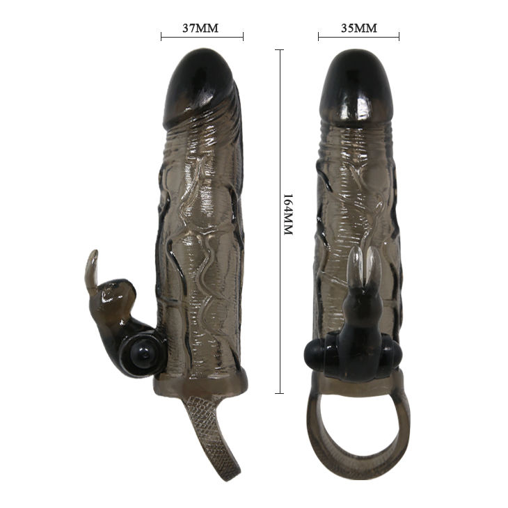 Baile For Him-Brave Man Penishülle mit Kaninchen Schwarz 16.5 Cm · Vibratoren (Bild 6)