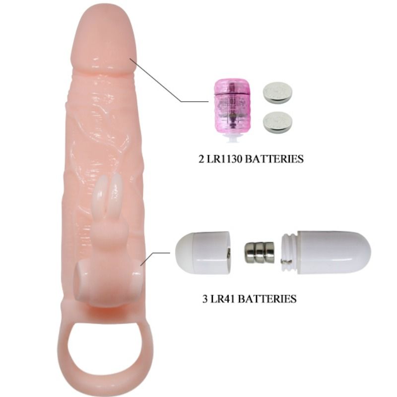 Baile For Him-Brave Man Penishülle mit Stimulator Kaninchen · Penisringe & -hüllen (Bild 5)