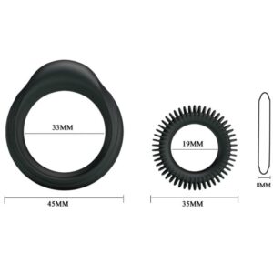 Baile For Him-Kit 2 Ringe aus Silikon Ring Manhood · Sextoys (Bild 4)