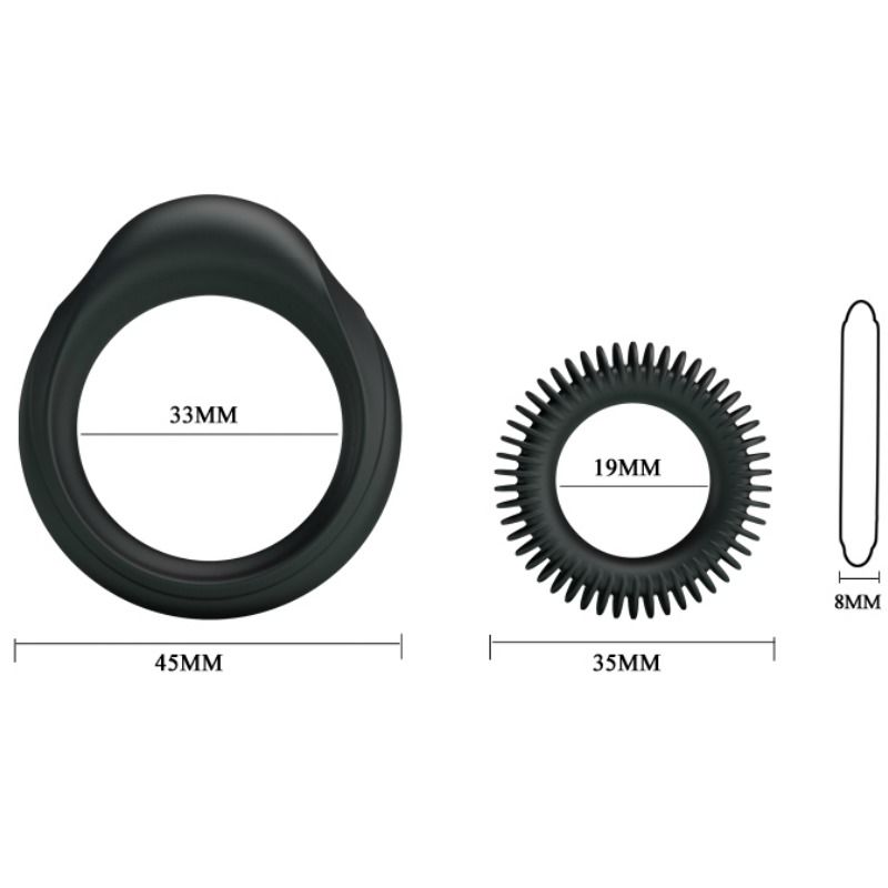 Baile For Him-Kit 2 Ringe aus Silikon Ring Manhood · Sextoys (Bild 4)