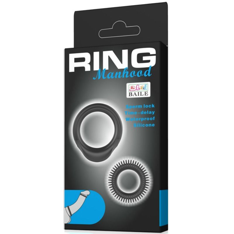 Baile For Him-Kit 2 Ringe aus Silikon Ring Manhood · Sextoys (Bild 6)