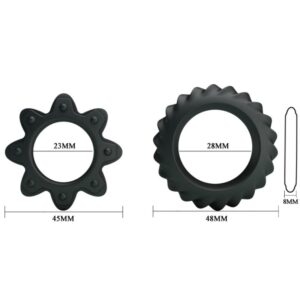 Baile For Him-Kit 2 Blume Ringe in Silikon, U-Boote · Sextoys (Bild 5)