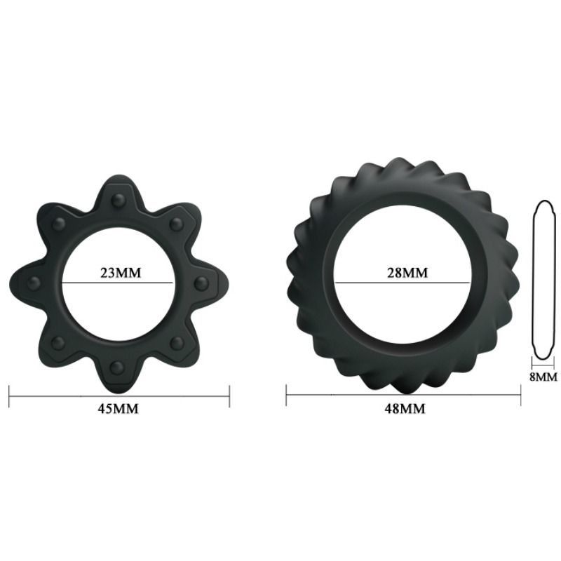 Baile For Him-Kit 2 Blume Ringe in Silikon, U-Boote · Sextoys (Bild 5)