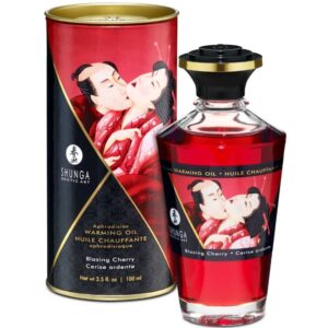 Shunga Oils-Massageöl mit Wärmeeffekt intensives Kirscharoma
