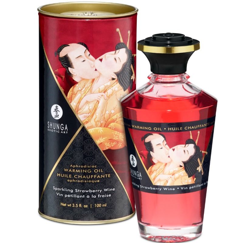 Shunga Oils-Massageöl Geschmack Erdbeeren mit Cava, Kalorieneffekt · Kosmetika & Aphrodisiaka
