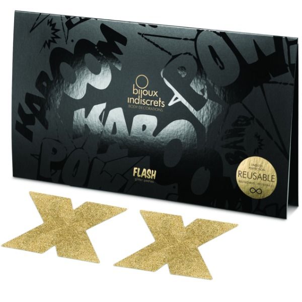 Bijoux Flash Collection-Indiscrets Flash Cross Gold Abdeckung · Sexy Damen-Dessous (Bild 4)