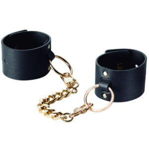 Bijoux Maze-Wide Cuffs Schwarz-Kunstleder