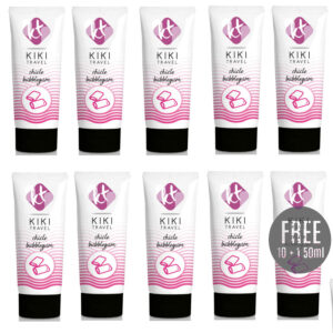 Kikí Travel-Gleitgel Bubble Gum 50 ml Packung 10 + 1 Gratis-Latex
