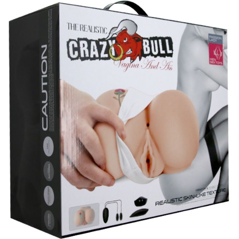 Crazy Bull-Vagina und Ano mit Realistisches Tattoo und Vibration-Telesteuerung · Masturbatoren (Bild 5)