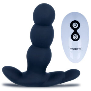 Nalone-Pearl Anal-Vibrator mit Fernbedienung, Schwarz-Silikon, 7 Stufen
