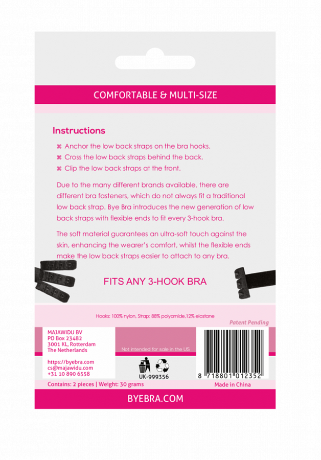 Bye Bra -Schwarz & Weiß Bretelle Backless Adapter · Sexy Damen-Dessous (Bild 2)