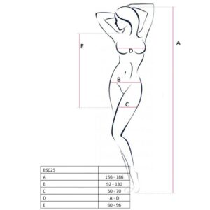 Passion-BS025 Bodystocking Anzug im Stil mit langen Ärmeln · Spicy Dessous & Bodystockings (Bild 4)