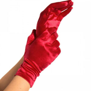 Leg Avenue Accessories-Kurze Satinhandschuhe Rot