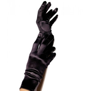 Leg Avenue Accessories-Handschuhe aus schwarzem Satin · Erotische Dessous