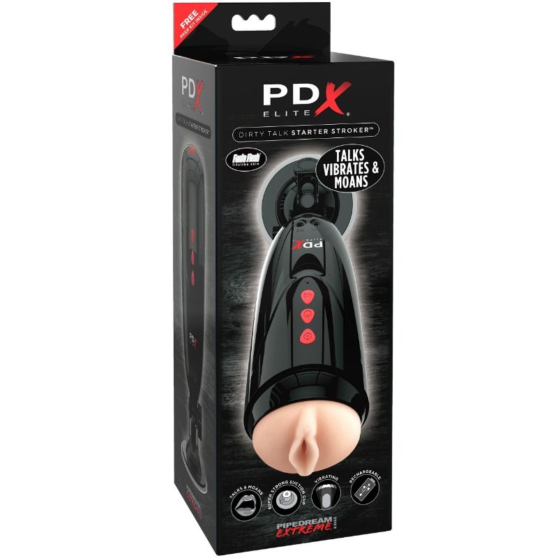 Pdx Elite-Dirty Talk Starter Stroker-10 Geschwindigkeiten, Wiederaufladbar, USB · Sextoys