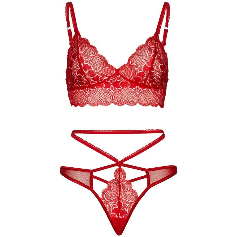 Leg Avenue-Spitzen-2 Stk.-Set mit gekreuzten Hosenträgern · Sexy Damen-Dessous (Bild 3)