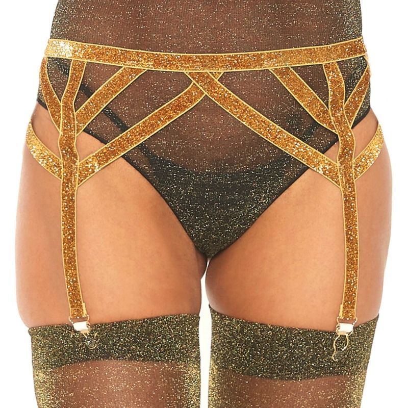 Leg Avenue Accessories-Elastischer Strapsgürtel Lurex Einheitsgröße