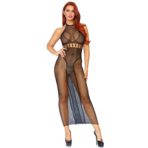 Leg Avenue Dresses-Kleid Halter Doppelnetz, Rücken Ausgeschnitten · Spicy Dessous & Bodystockings
