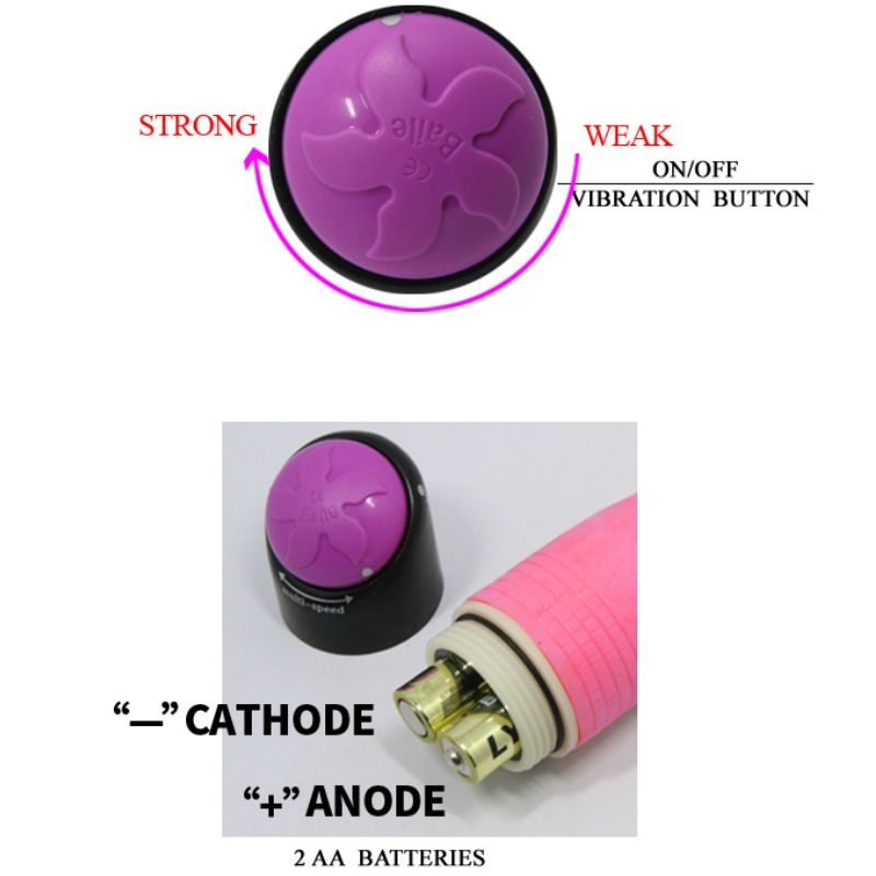 Baile-Vibrator Realistisch Bunt 23 cm TPR · Vibratoren (Bild 6)