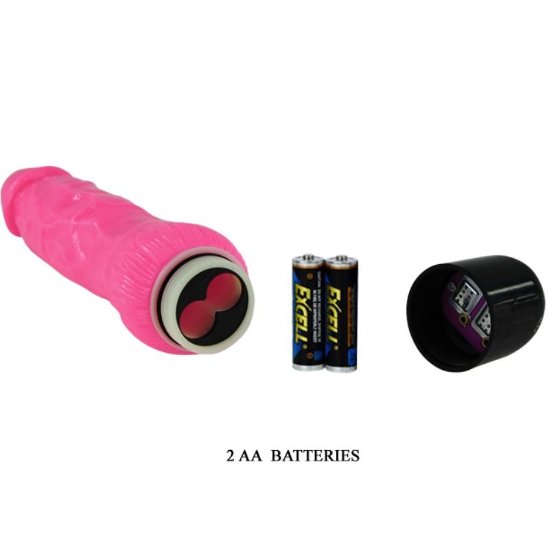Baile-Vibrator Realistisch Bunt Rosa 24 Cm-TPR · Vibratoren (Bild 3)