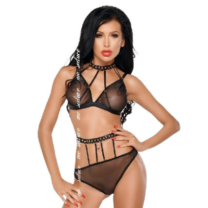 Me-seduce-Dotty Zweiteiliges Set Schwarz