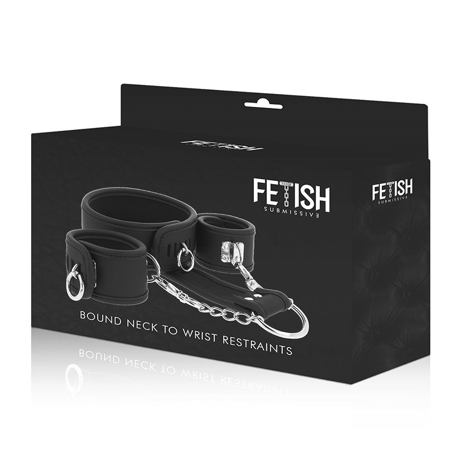 Fetish Submissive Bondage-Halskette und Handschellen aus veganem Leder · Sextoys (Bild 7)