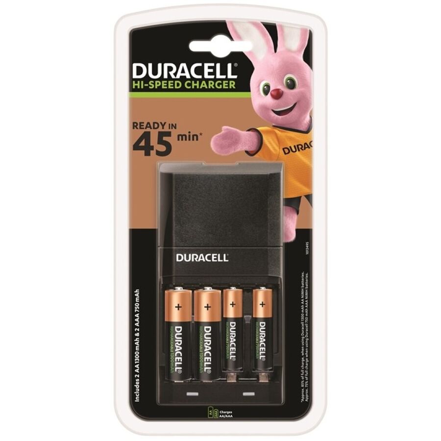 Duracell-Ladegerät 45 Min. + 2xAA 1700mAh + 2xAAA 750mAh