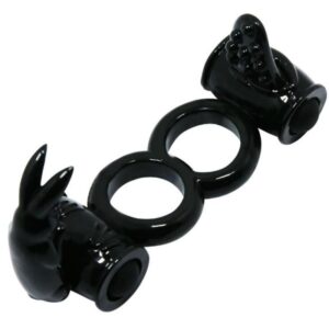 Baile For Him-Sweet Ring Vibrationsring Doppel mit Zwei Kaninchen-TPR · Vibratoren
