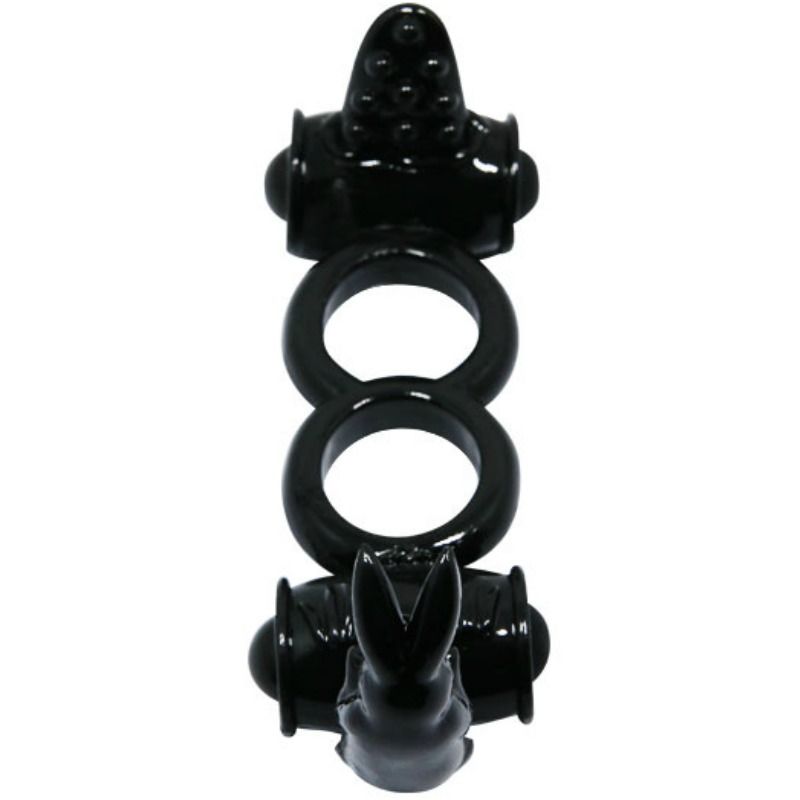 Baile For Him-Sweet Ring Vibrationsring Doppel mit Zwei Kaninchen-TPR · Vibratoren (Bild 2)