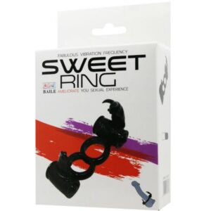 Baile For Him-Sweet Ring Vibrationsring Doppel mit Zwei Kaninchen-TPR · Vibratoren (Bild 5)