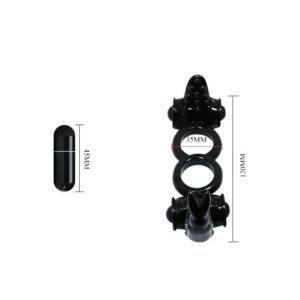 Baile For Him-Sweet Ring Vibrationsring Doppel mit Zwei Kaninchen-TPR · Vibratoren (Bild 6)