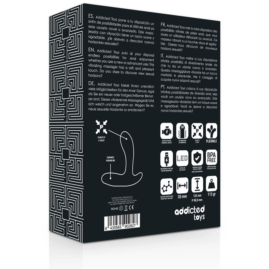 Addicted Toys-Vibrierende Analmassage Schwarz-Silikon, 12 Geschwindigkeiten · Sextoys (Bild 5)
