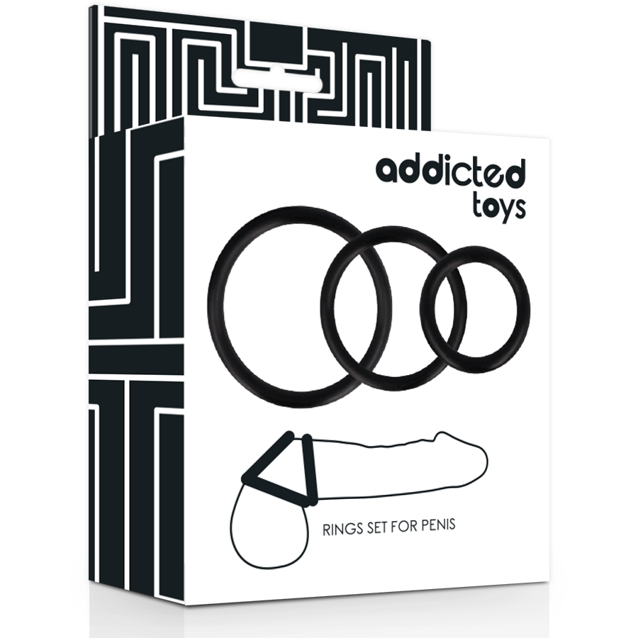 Addicted Toys-Penisring-Set, Schwarz · Sextoys (Bild 2)