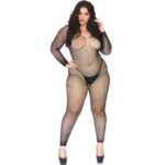 Leg Avenue Bodystockings-Bodystocking Kristallisiertes Netzwerk 1X-2X · Spicy Dessous & Bodystockings