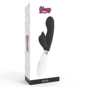 Glossy-Elvis Rabbit Black-Silikon, 10 Geschwindigkeiten, Drehung · Vibratoren (Bild 4)