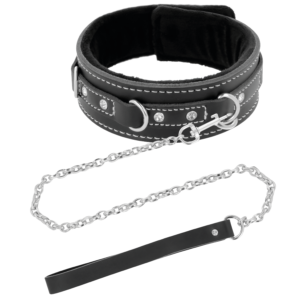 Darkness Bondage-Halskette aus gepolstertem Leder mit Leine · Sextoys (Bild 6)