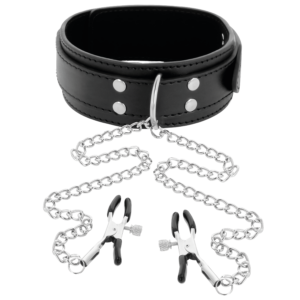 Darkness Bondage-Halskette mit Nippelklemmen, Schwarz-Metal · Sextoys (Bild 5)