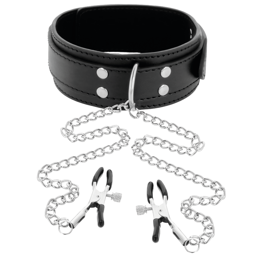 Darkness Bondage-Halskette mit Nippelklemmen, Schwarz-Metal · Sextoys (Bild 5)