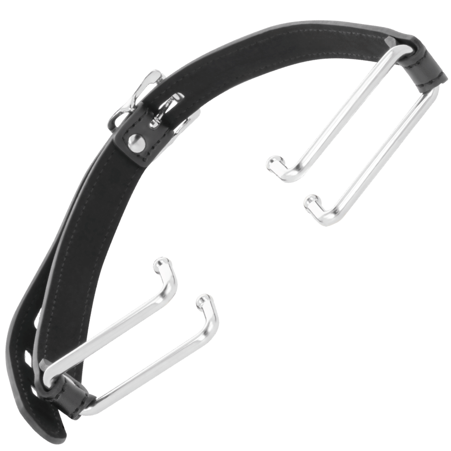 Darkness Bondage-Gag mit Gancio Schwarz-Ökologische Haut, Wasserdicht · Sextoys (Bild 5)