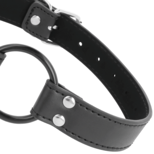 Darkness Bondage-Gag mit Ring Durchmesser 3.6 cm-Ökologische Haut · Sextoys (Bild 4)