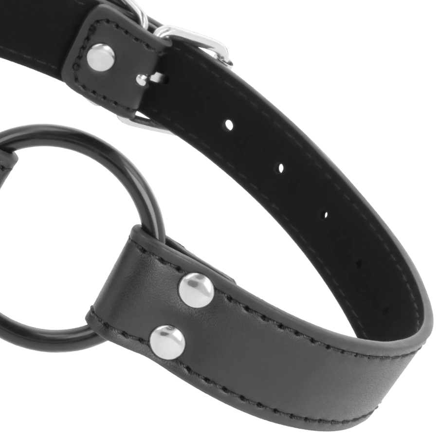 Darkness Bondage-Gag mit Ring Durchmesser 3.6 cm-Ökologische Haut · Sextoys (Bild 4)
