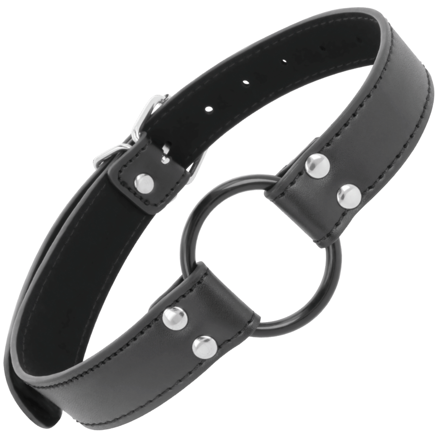 Darkness Bondage-Gag mit Ring Durchmesser 3.6 cm-Ökologische Haut · Sextoys (Bild 2)
